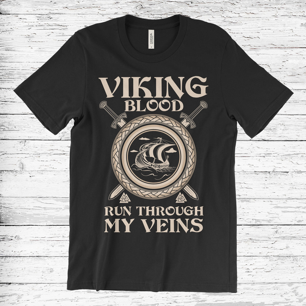 Viking T-Shirt - Viking Blood Runs Through My Veins Shirt, Norse Warrior Tee, Viking Mythology