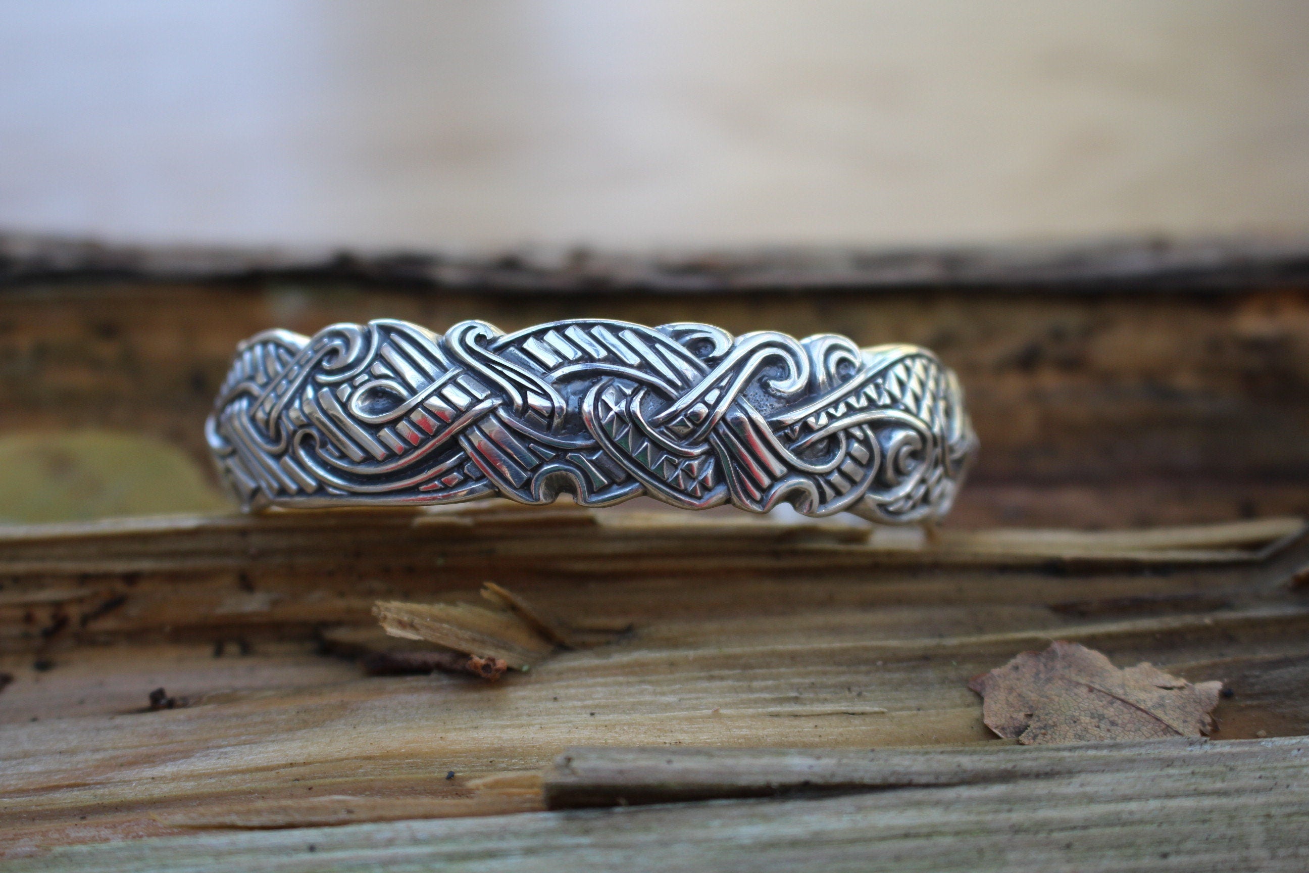 Viking Raven Ring with Runes