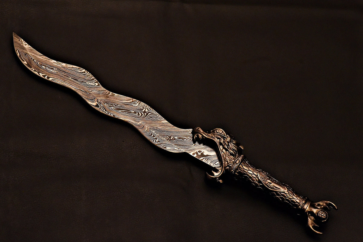 Viking Costume & LARP - Hand Crafted Northmen Damascus Steel Viking Sword, Custom Handmade Blade