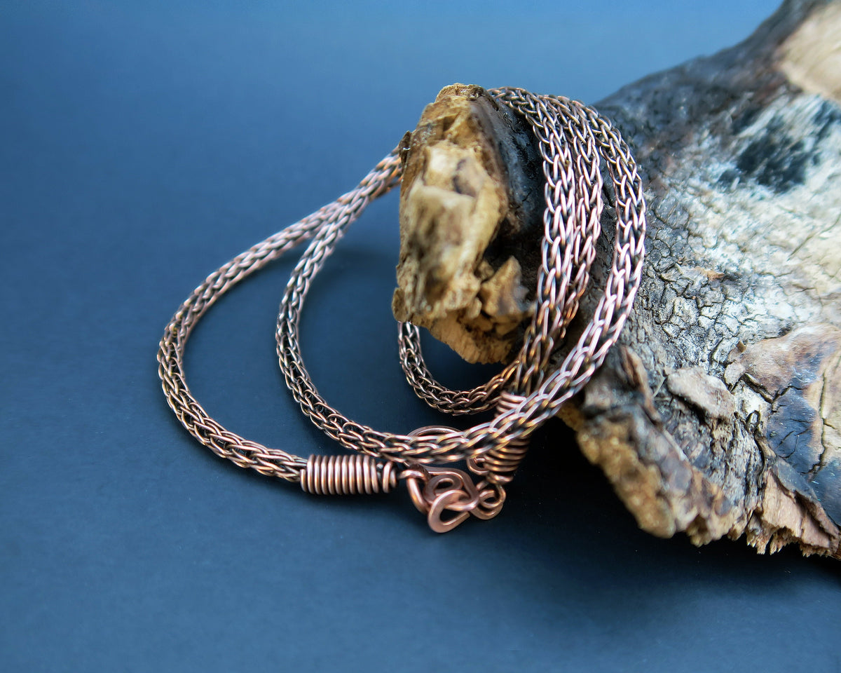 Viking Necklace - Bronze Double-link Viking Chain Necklace - Norse Jewelry