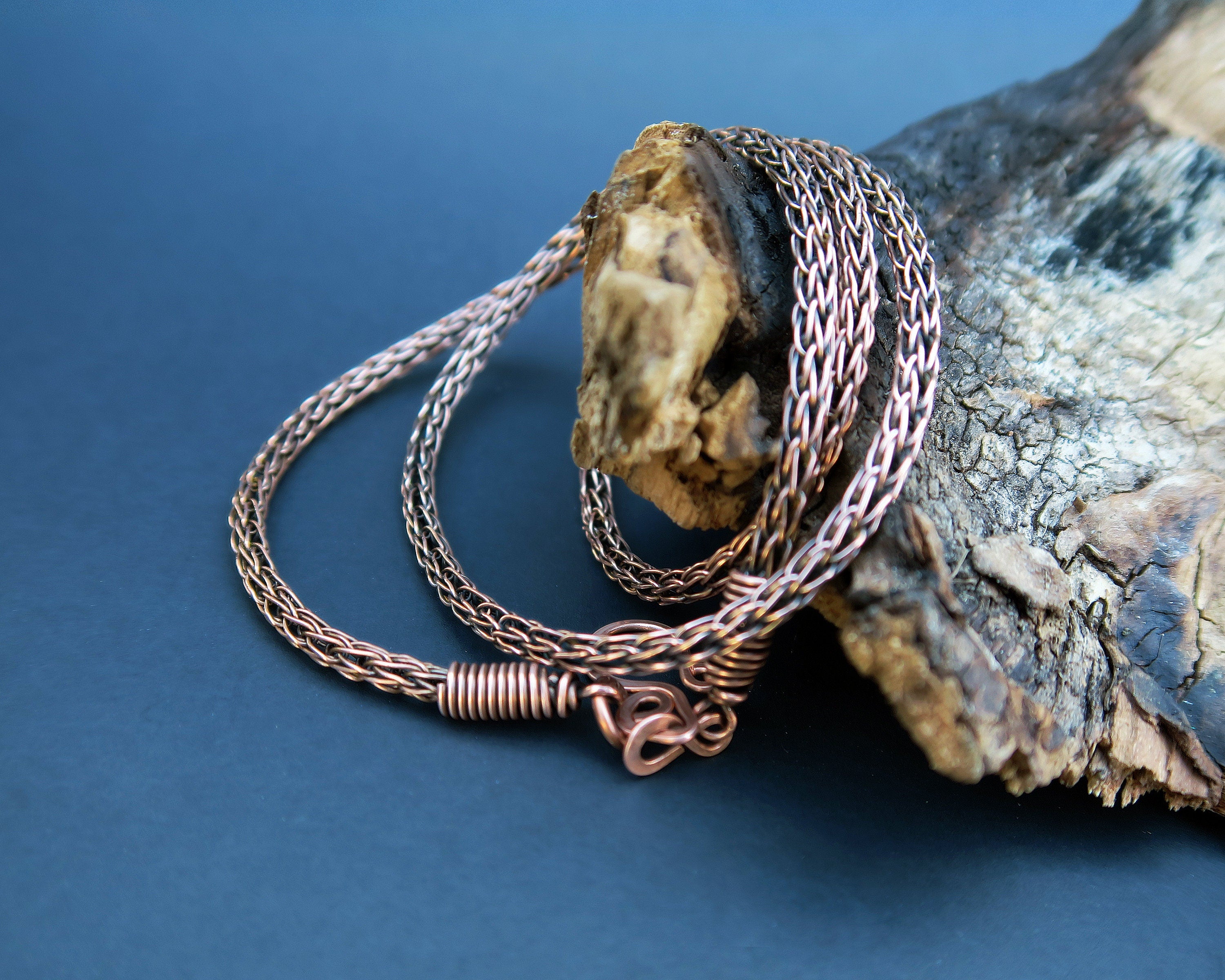 Viking Necklace - Bronze Double-link Viking Chain Necklace - Norse Jewelry
