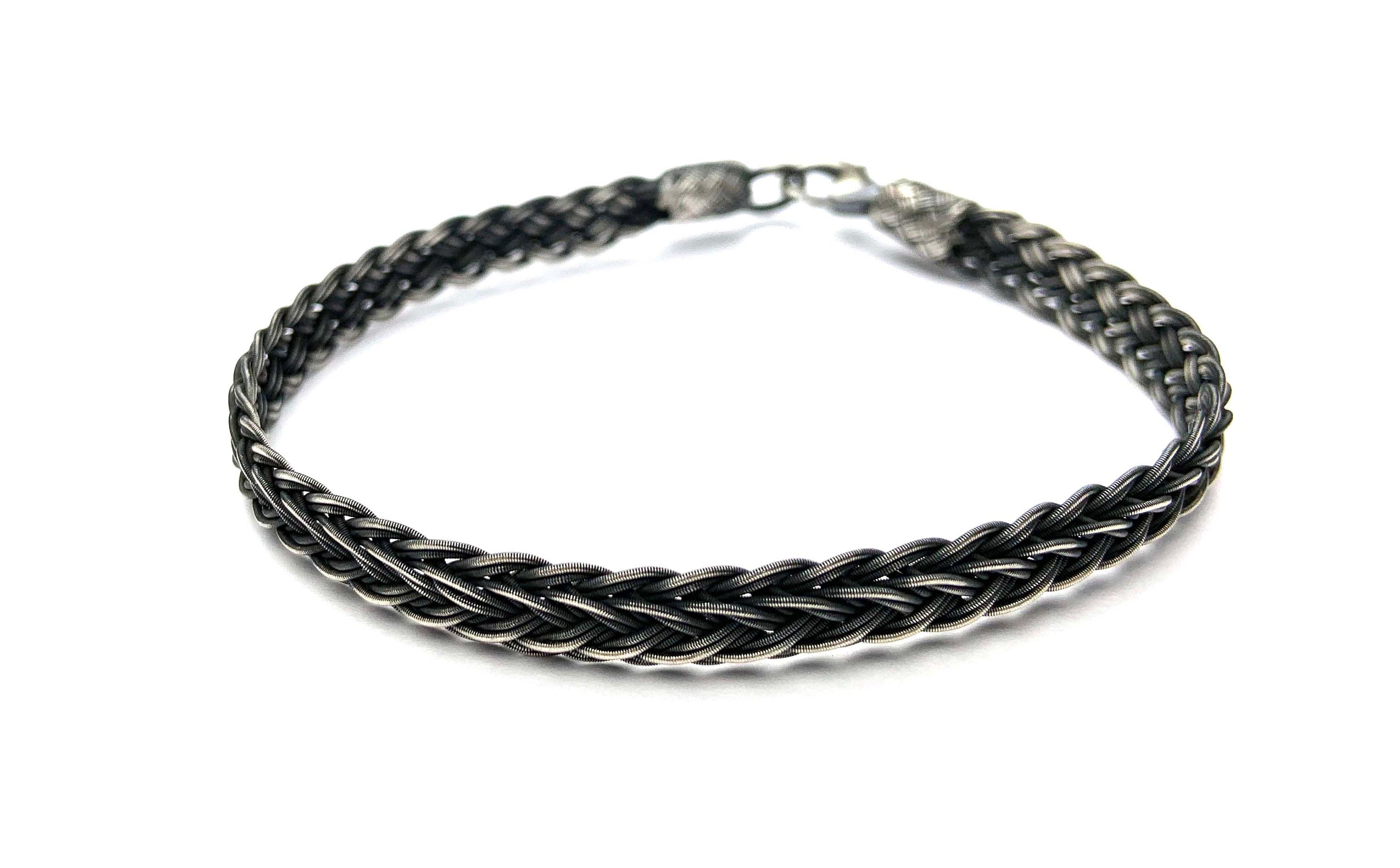 Viking Bracelet - 999 Sterling Silver Kazaziye Hand Braided Bracelet Men, Oxidized Woven Celtic