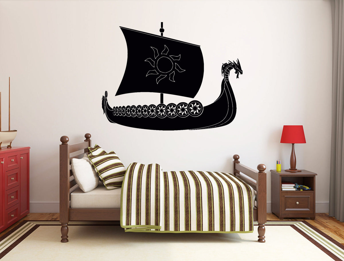 Viking Blanket - Viking Ship Wall Art, Nordic Ship Wall Art, Viking Ship Wall Decor, Viking Ship