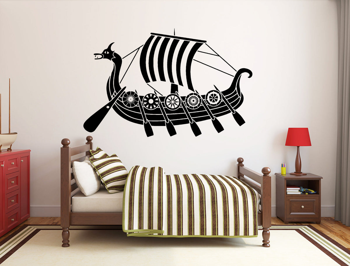 Viking Blanket - Viking Ship Wall Art, Nordic Ship Wall Art, Viking Ship Wall Decor, Viking Ship