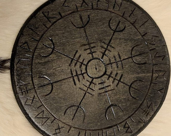 Viking Vegvisir Compass Rug - Viking Vegvisir Rug, Nordic Compass Area Carpet, Norse Mythology Home