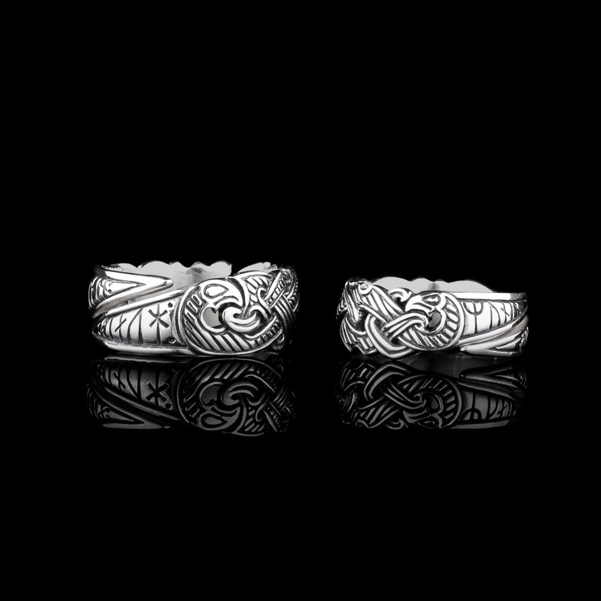Viking Thor's Hammer Ring - Sterling Silver Hammer of Thor Ring, Viking Mjolnir Band, Norse