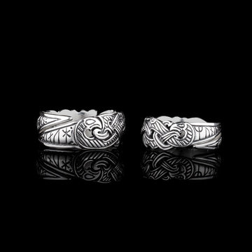 Viking Raven Ring with Runes