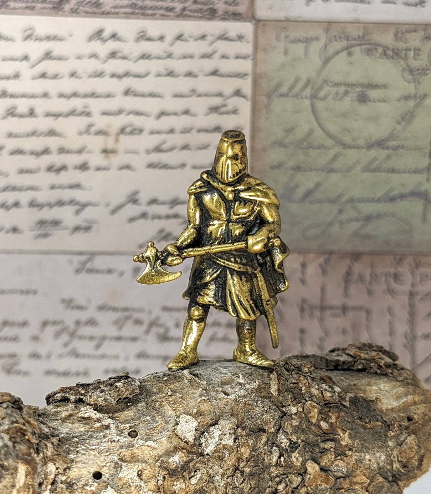 Viking Home Decor - Handmade Mini Bronze Viking Statue - Retro Desktop Decoration, Gothic Small
