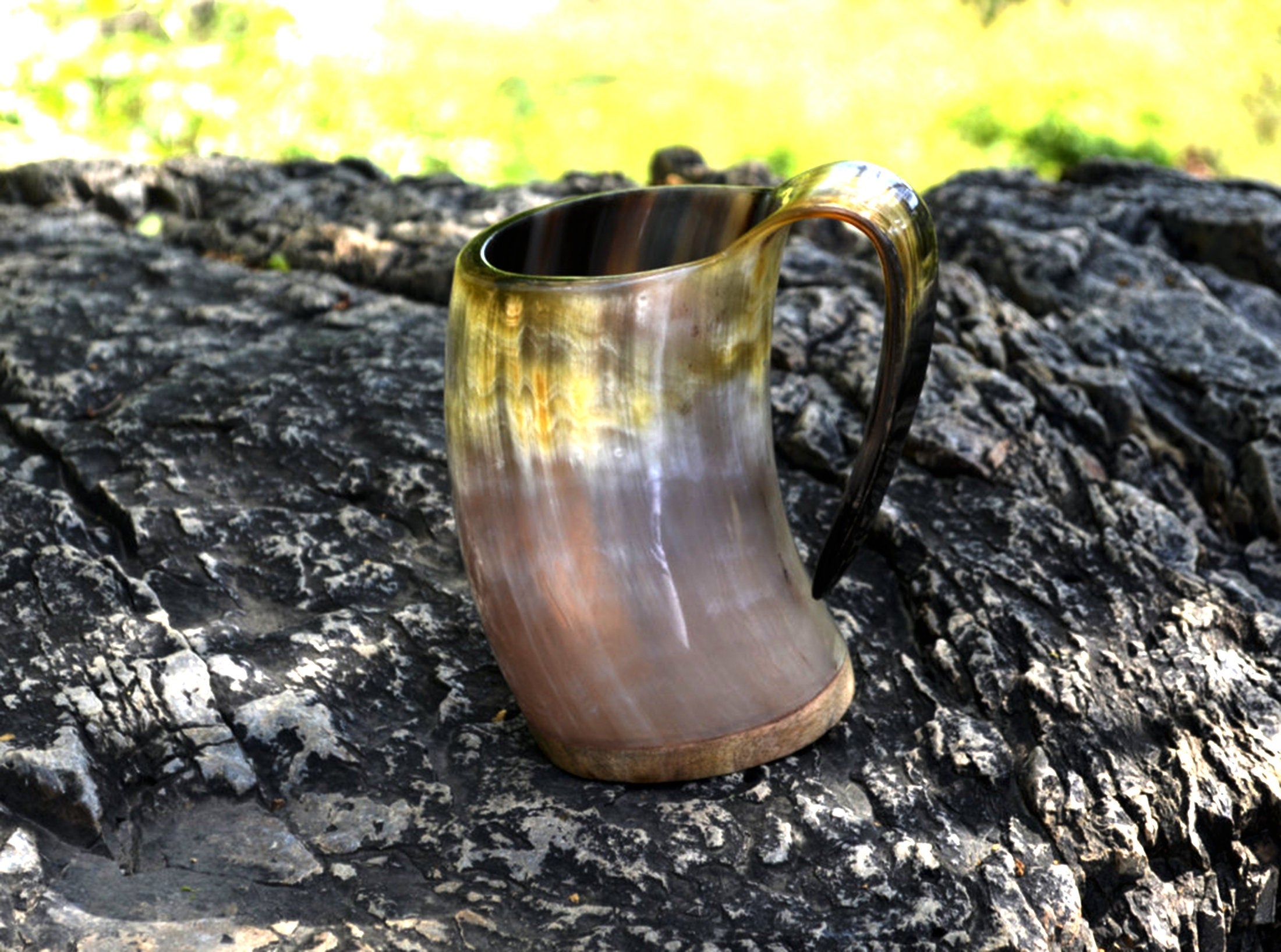 Viking Home Decor - Pack of 8 Handmade Viking Large Horn Mugs, Medieval Tankards, Ale Mead Beer