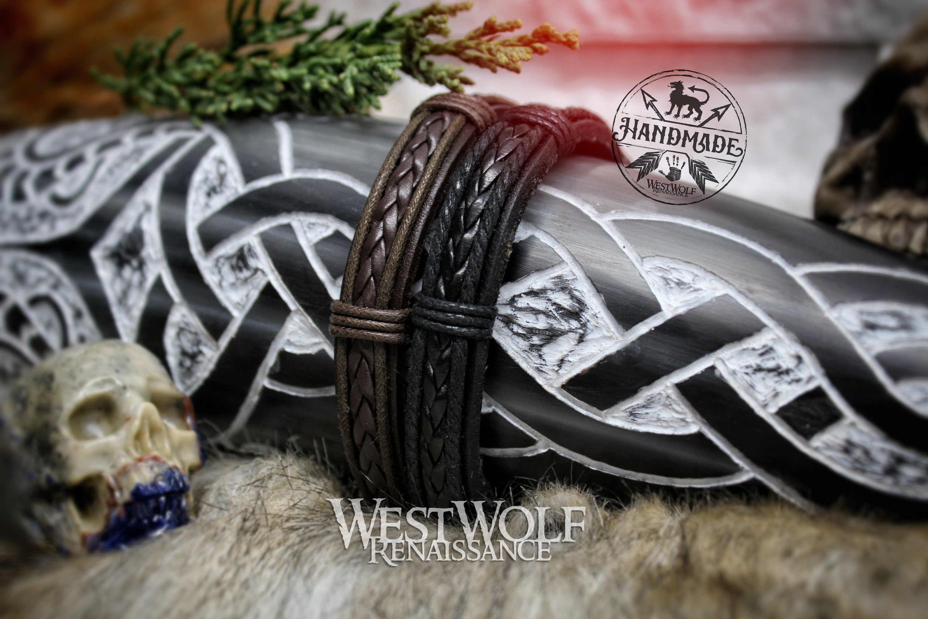 Viking Thor's Hammer Bracelet - Viking Gungnir Spear of Odin Bracelet in Multiple Sizes - with