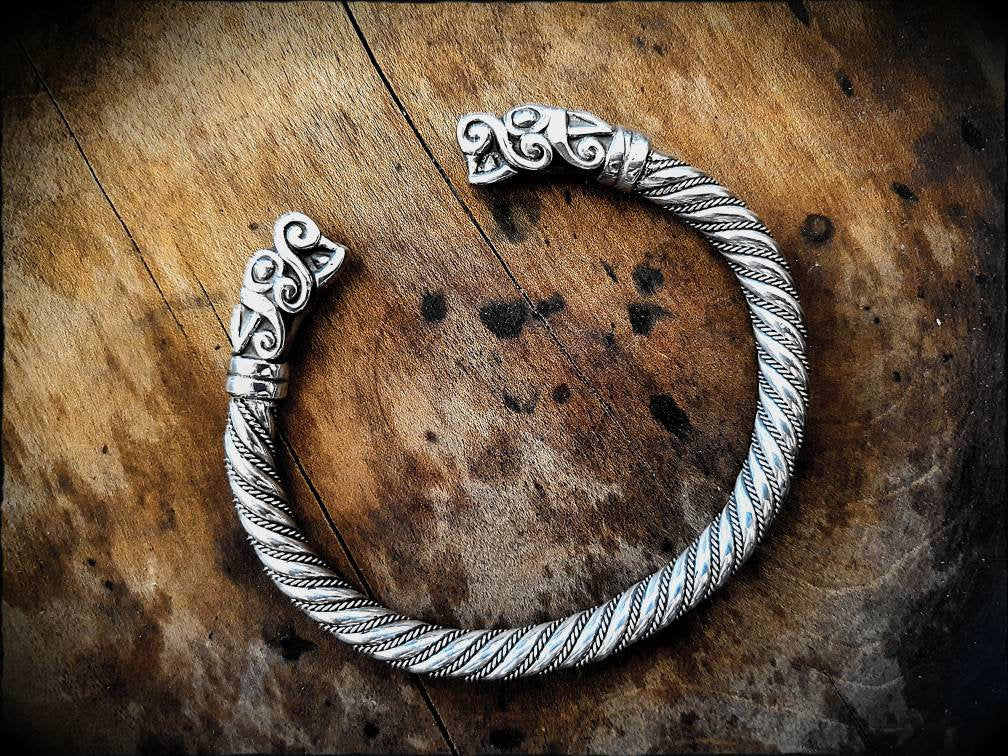 Viking Thor's Hammer Bracelet - Oxidised Sterling Silver Men's Cuff Bangle, Viking Rune, Thor's