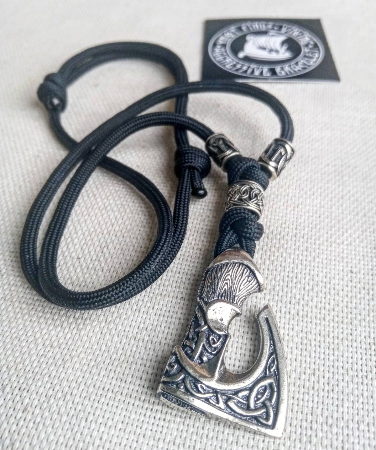 Viking Vegvisir Compass Necklace - Handmade Viking Paracord Necklace – Vegvisir Amulet, Norse