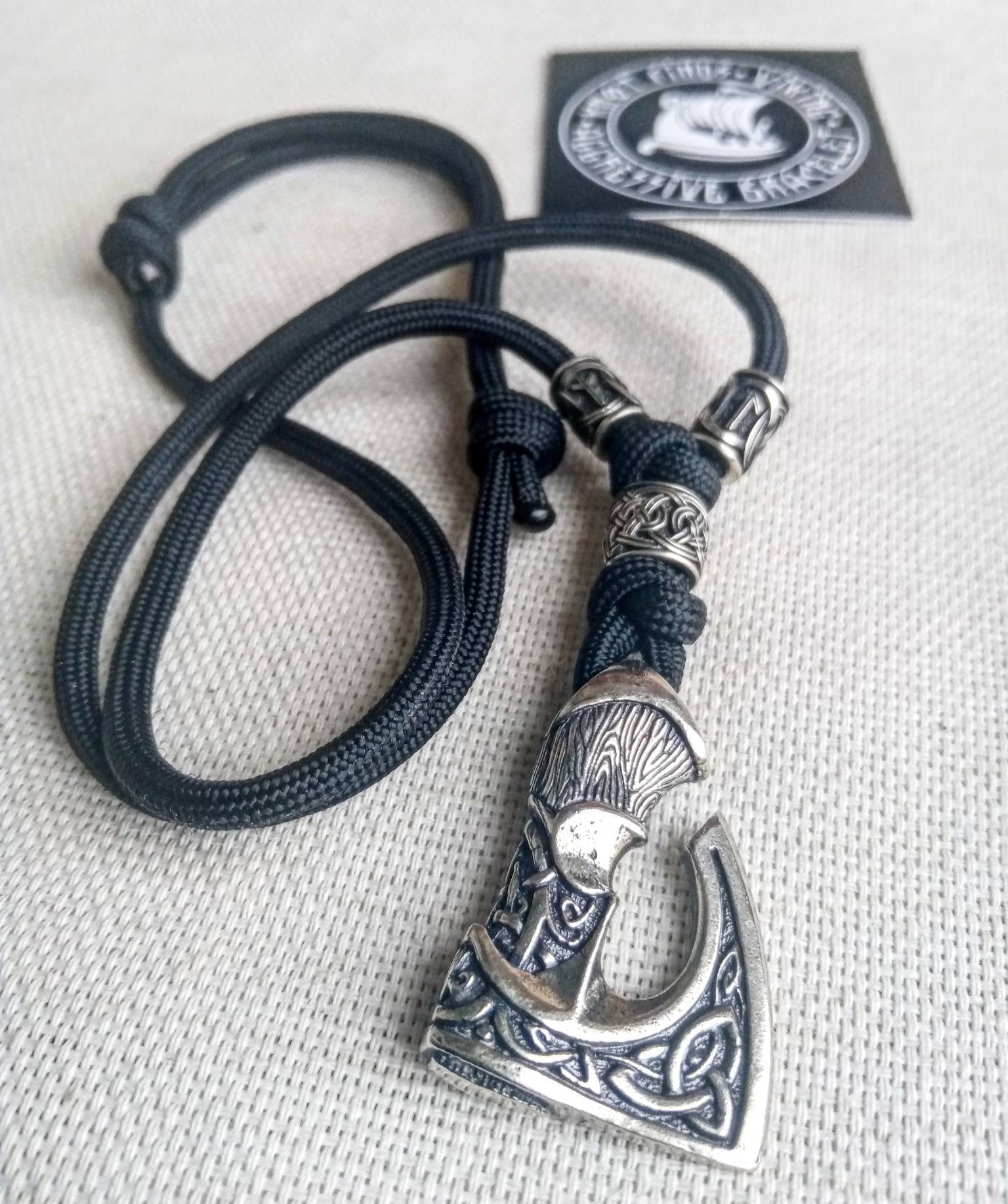 Viking Vegvisir Compass Necklace - Handmade Viking Paracord Necklace – Vegvisir Amulet, Norse