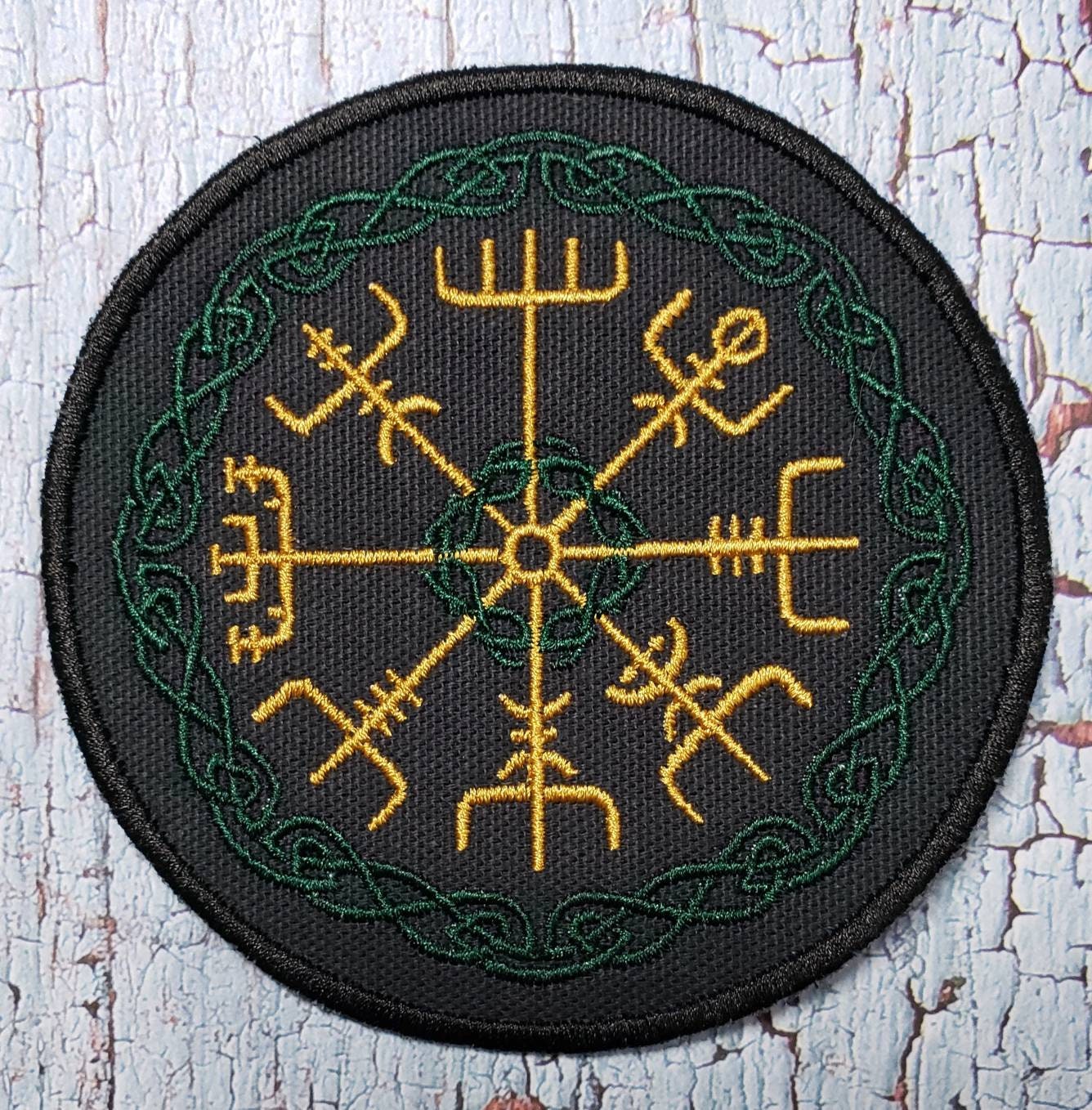 Viking Vegvisir Compass Rug - Round Viking Vegvisir Rug, Norse Compass Area Rug, Celtic Knot Nordic