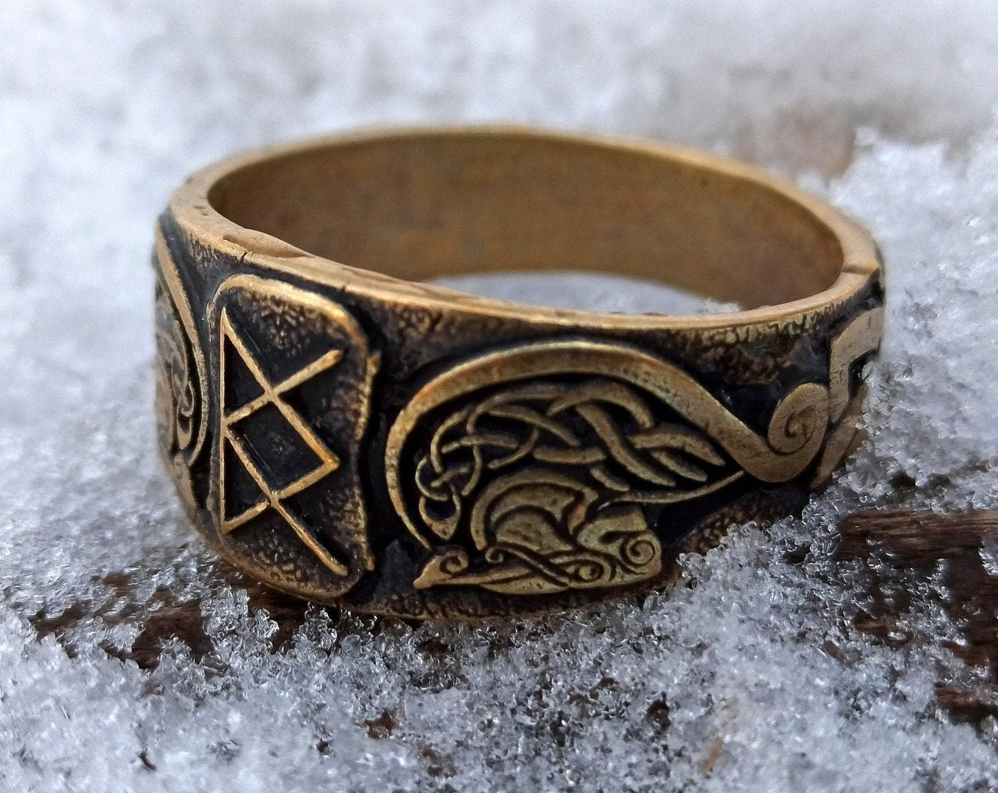 Viking Raven Ring - Raven ring Viking jewelry signet rings for men Norse mythology Ancient jewelry