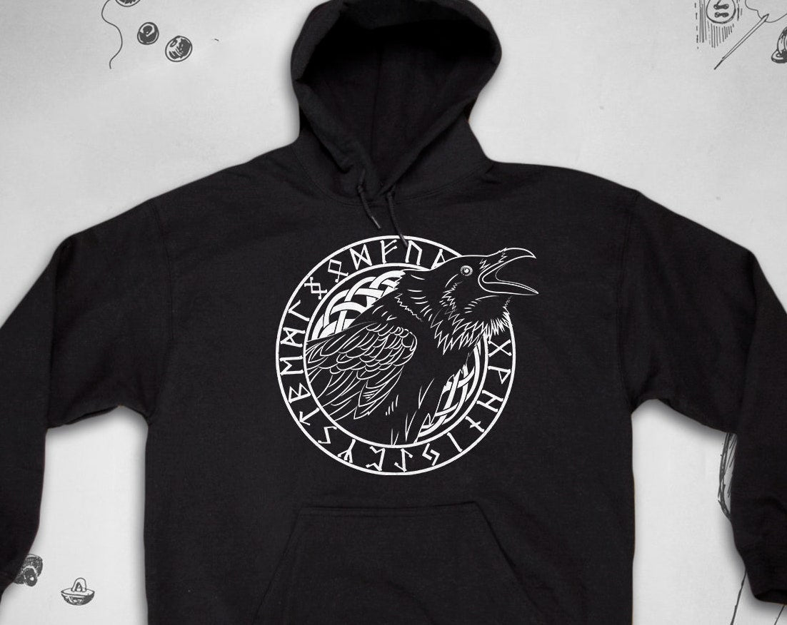 Viking Odin Hoodie - Viking Odin 3D Hoodie, Norse Tattoo Art, Unisex Fleece Sweatshirt