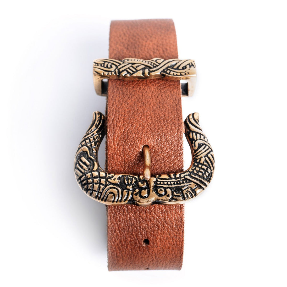 Viking Leather Accessory - Viking Leather Belt – Brown Buffalo Leather with Brass Buckle