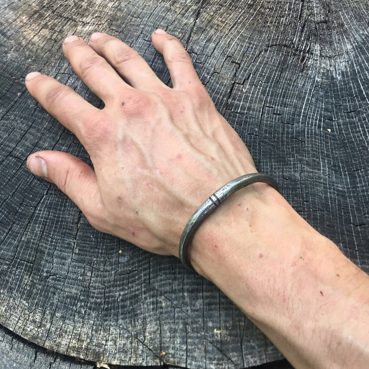 Viking Bracelet - Mens Leather Cuff Bracelet, Celtic Engraved Sterling Silver Braided Viking Norse