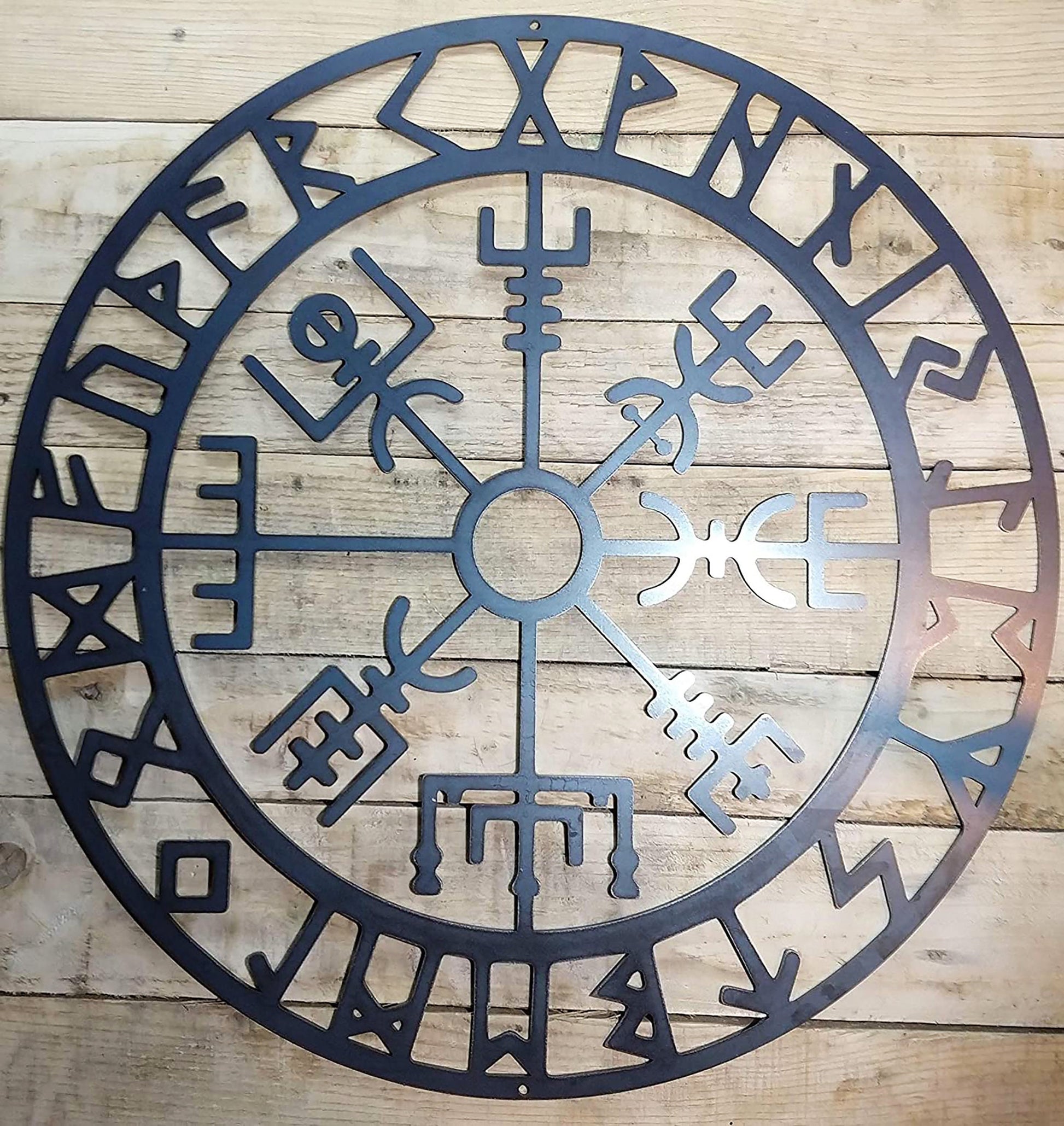 Viking Vegvisir Compass Blanket - Viking Vegvisir Wall Art Wooden Decor, Norse Compass Symbol Wall