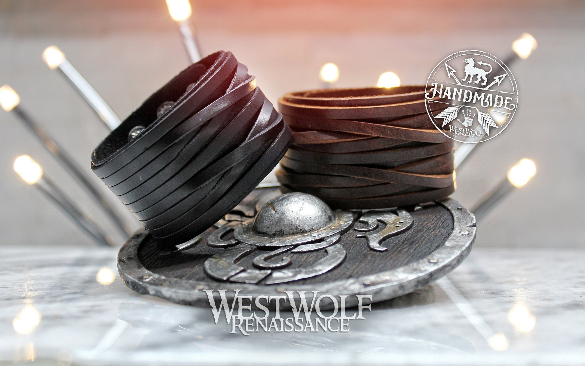 Viking Rune Bracelet - Simple Leather Viking Style Bracelet with Custom Carved Runes - Adjustable