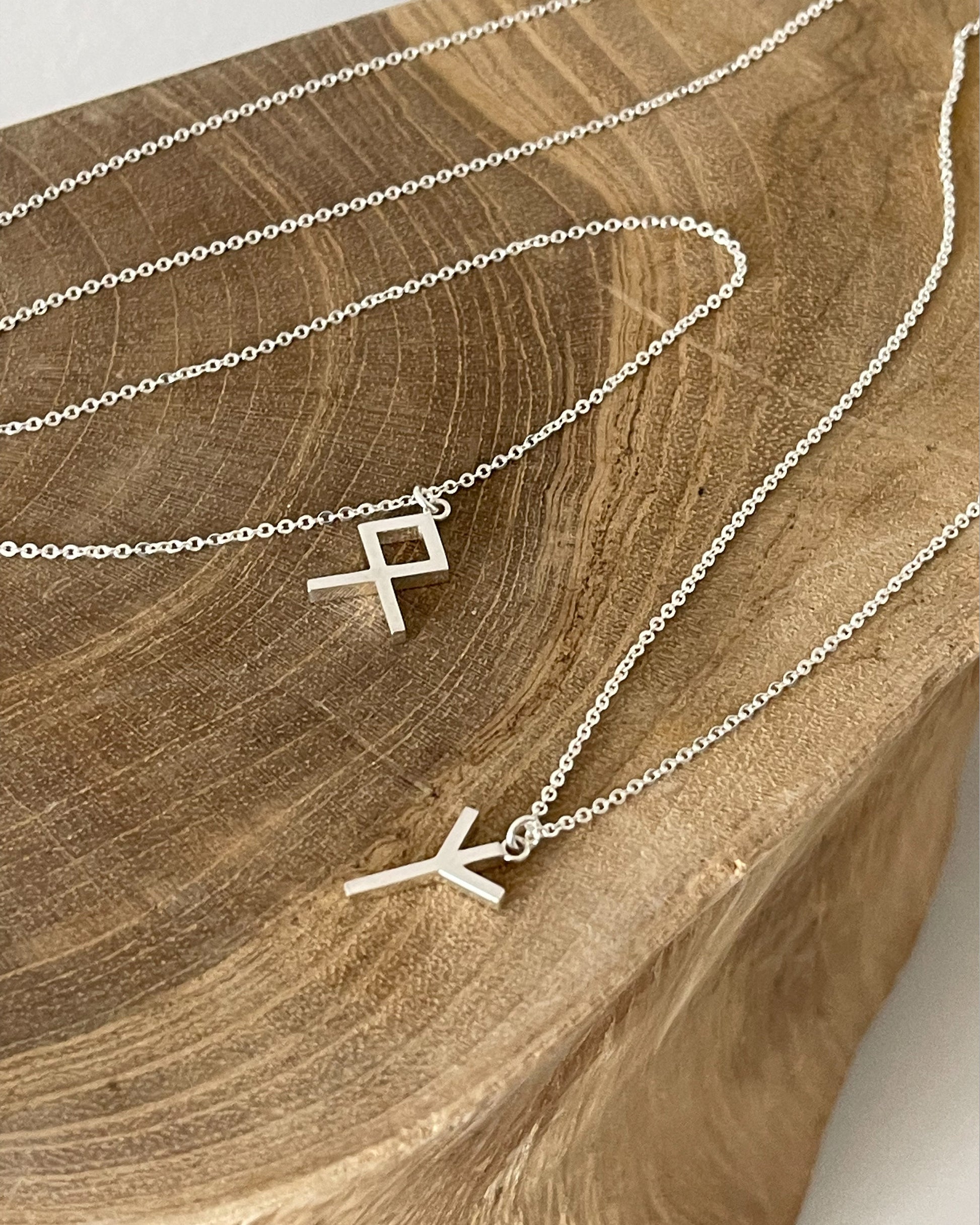 Viking Rune Necklace - Viking Rune Layering Necklace. Elder Futhark Runes. Feminine + Delicate
