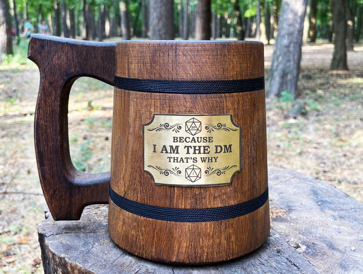Viking Mug - Handcrafted Wooden Beer Mug: Rustic Viking Tankard with Stainless Steel Lining