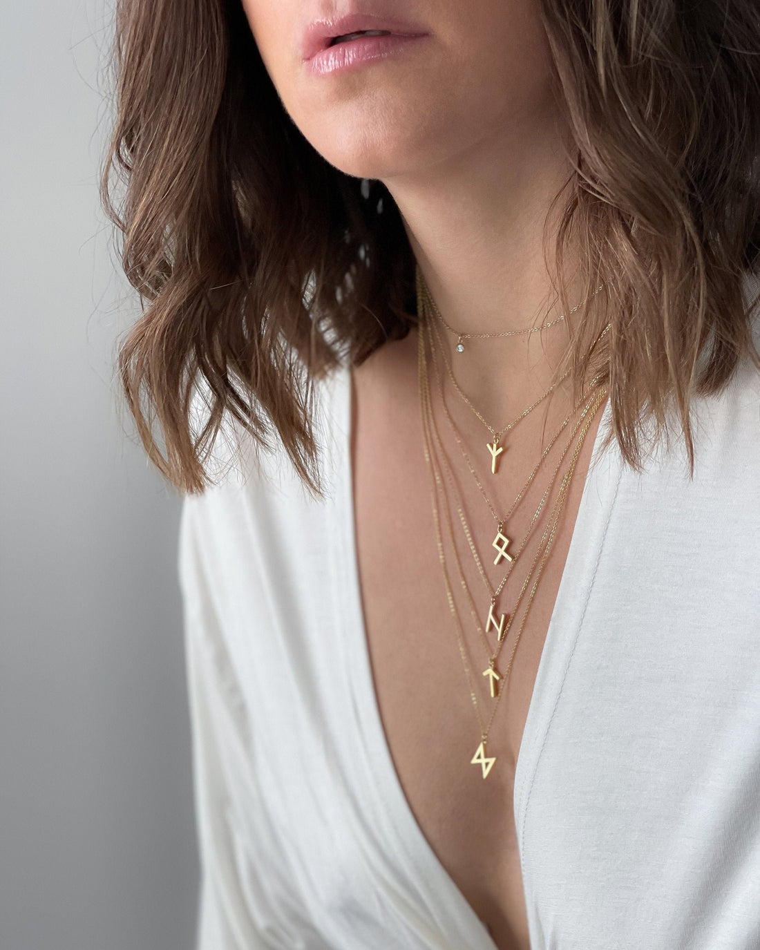 Viking Rune Necklace - Viking Rune Layering Necklace. Elder Futhark Runes. Feminine + Delicate