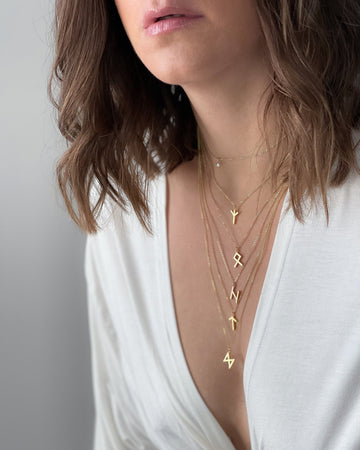 Viking Rune Necklace - Viking Rune Layering Necklace. Elder Futhark Runes. Feminine + Delicate