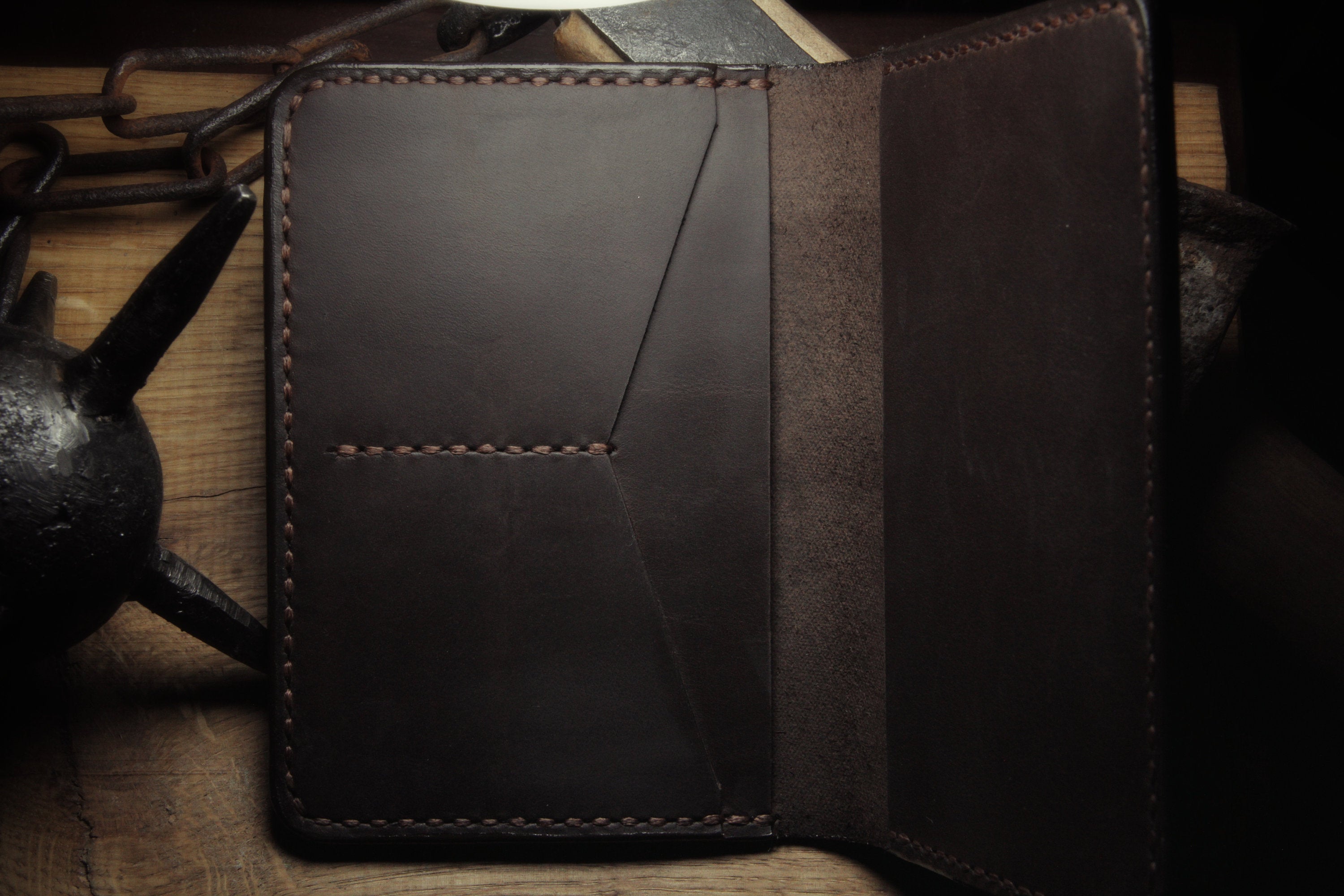 Viking Wolf Leather Accessory - Fenrir Leather Passport Cover: Personalized Viking Gift