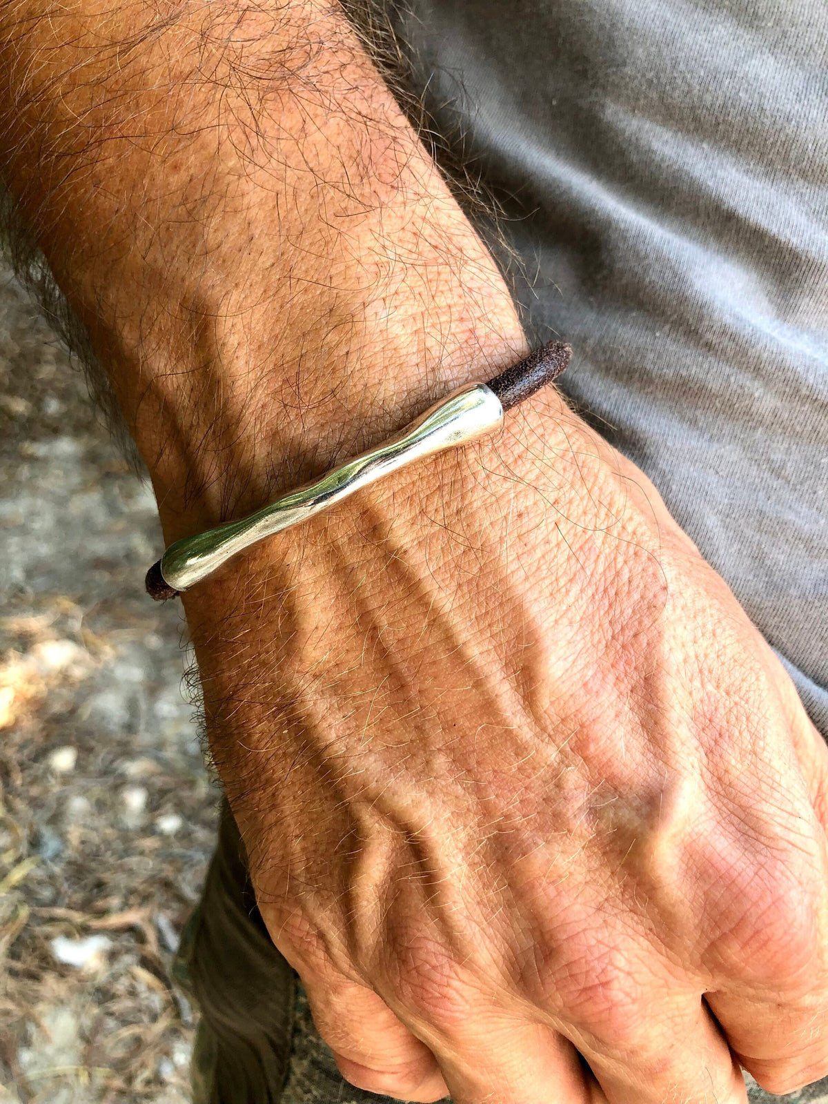 Viking Bracelet - Mens Leather Cuff Bracelet, Celtic Engraved Sterling Silver Braided Viking Norse