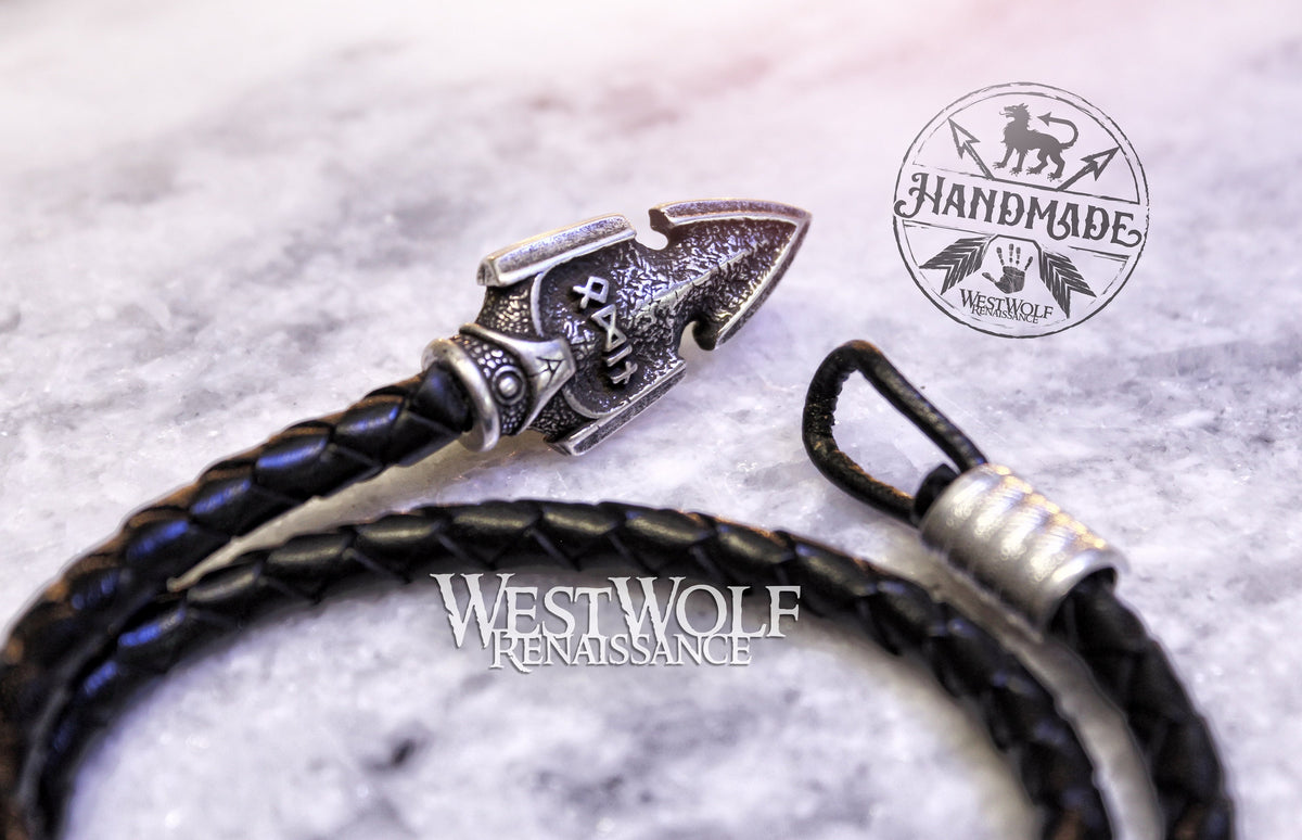 Viking Thor's Hammer Bracelet - Viking Gungnir Spear of Odin Bracelet in Multiple Sizes - with