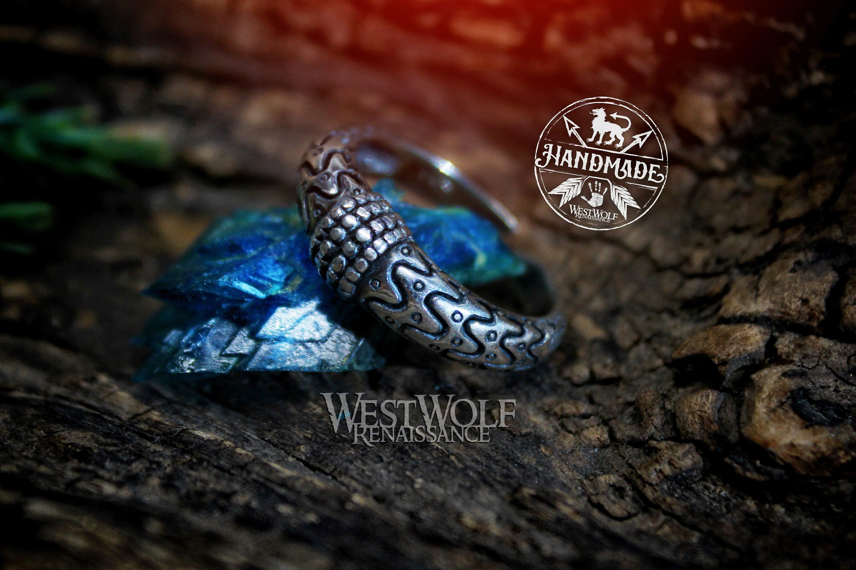 Viking Raven Ring with Runes