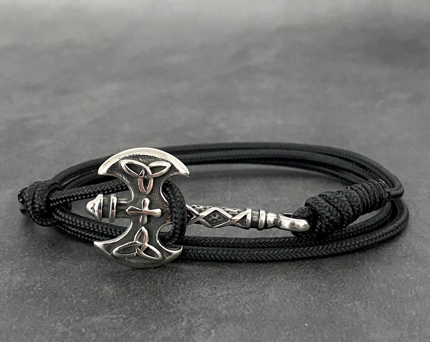 Viking Thor's Hammer Bracelet - Mjolnir Bracelet with Thor Hammer, Braided Viking Leather Bracelet
