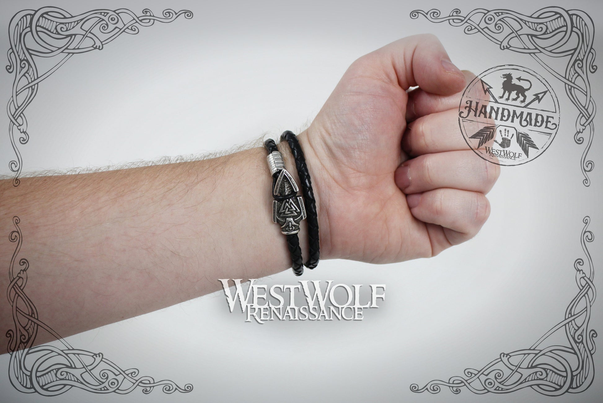 Viking Thor's Hammer Bracelet - Viking Gungnir Spear of Odin Bracelet in Multiple Sizes - with