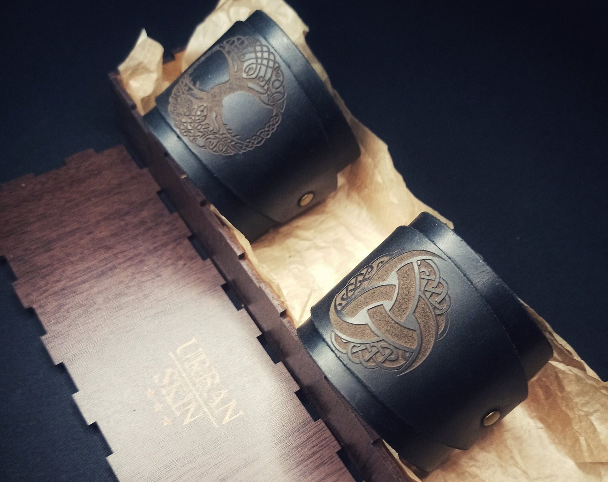Viking Rune Bracelet - Custom Engraved Rune Leather Cuff – Viking Pagan Bracelet