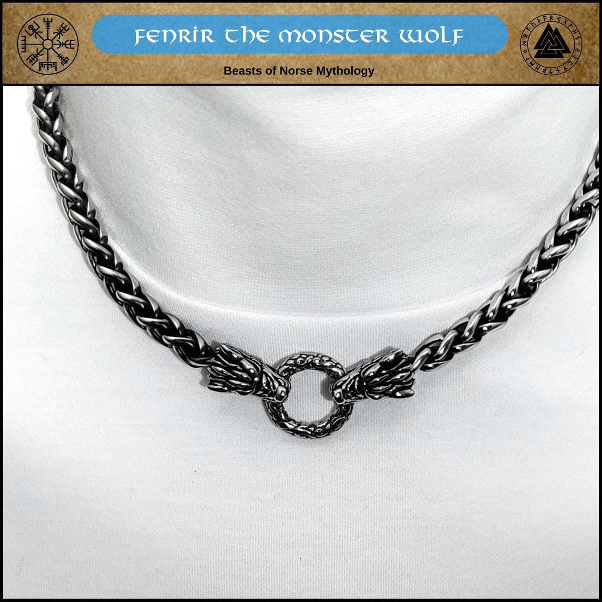 Viking Necklace - Bronze Double-link Viking Chain Necklace - Norse Jewelry