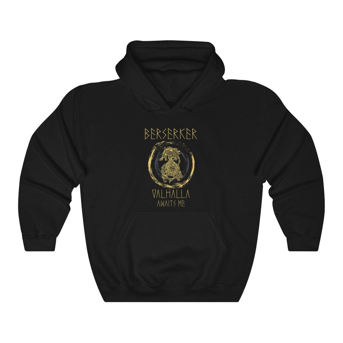 Viking Valhalla Hoodie - Berserker Viking Hoodie, Celtic Knots Bear Valhalla Sweatshirt, Viking