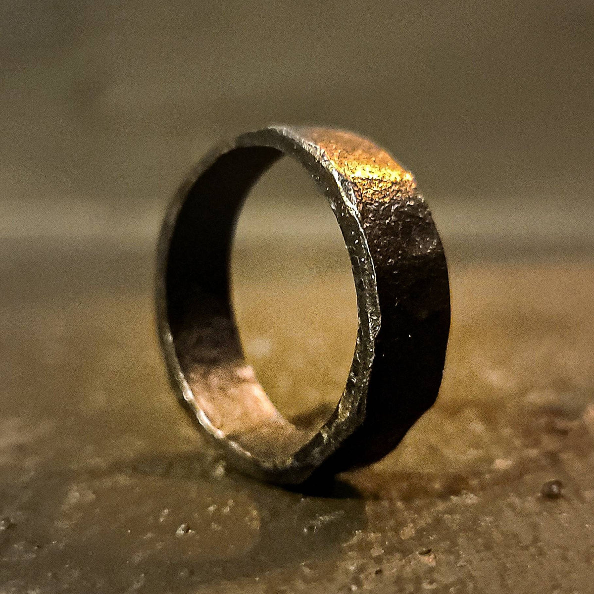 Viking Rune Ring - Engraved Viking Rune Ring, Hammered Sterling Silver Futhark Band, Ancient Norse