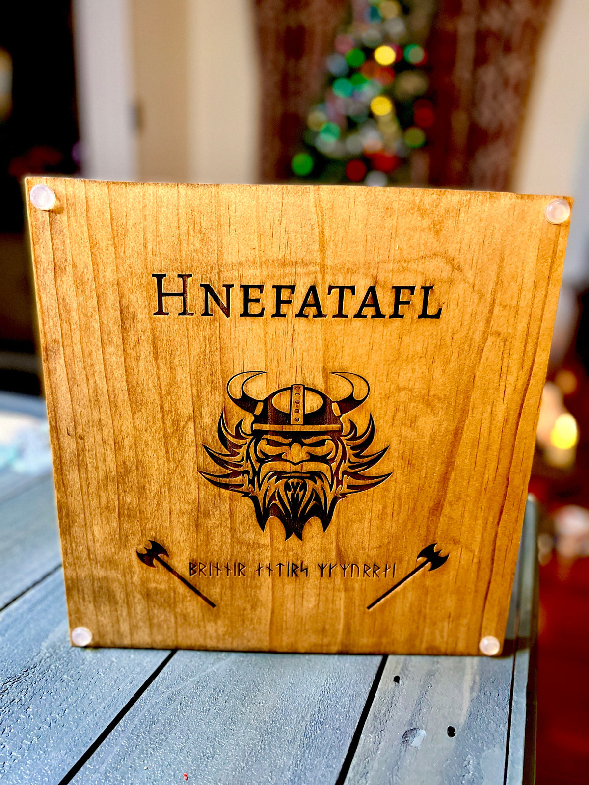 Viking Home Decor - Personalized Viking Chess, Handcrafted Hnefatafl Game, Wood Tokens, 9x9