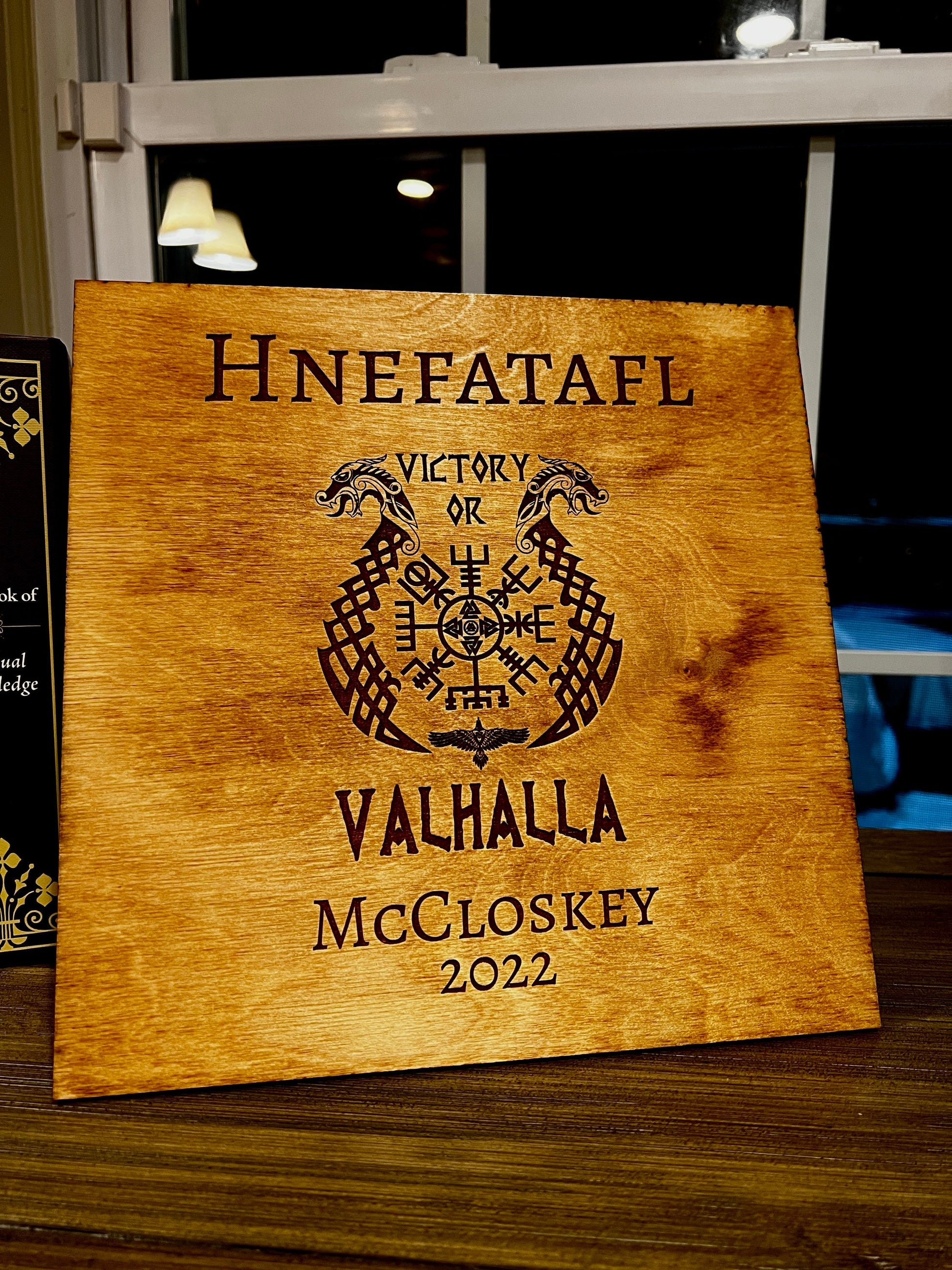 Viking Home Decor - Personalized Viking Chess, Handcrafted Hnefatafl Game, Wood Tokens, 9x9
