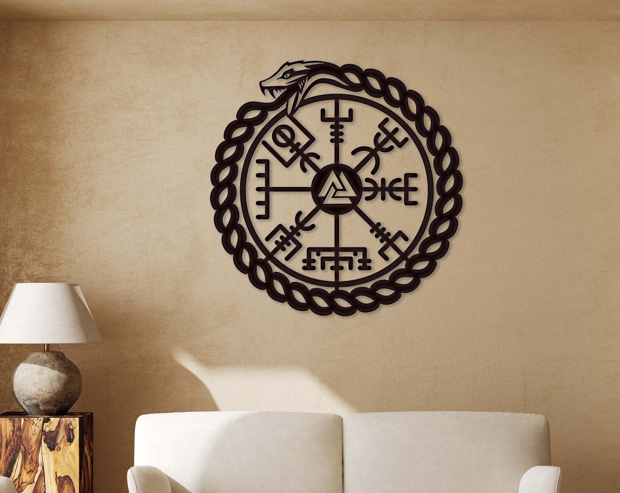 Viking Vegvisir Compass Home Decor - Vegvisir Wall Art, Metal Wall Art, Metal Wall Decor, Sign For
