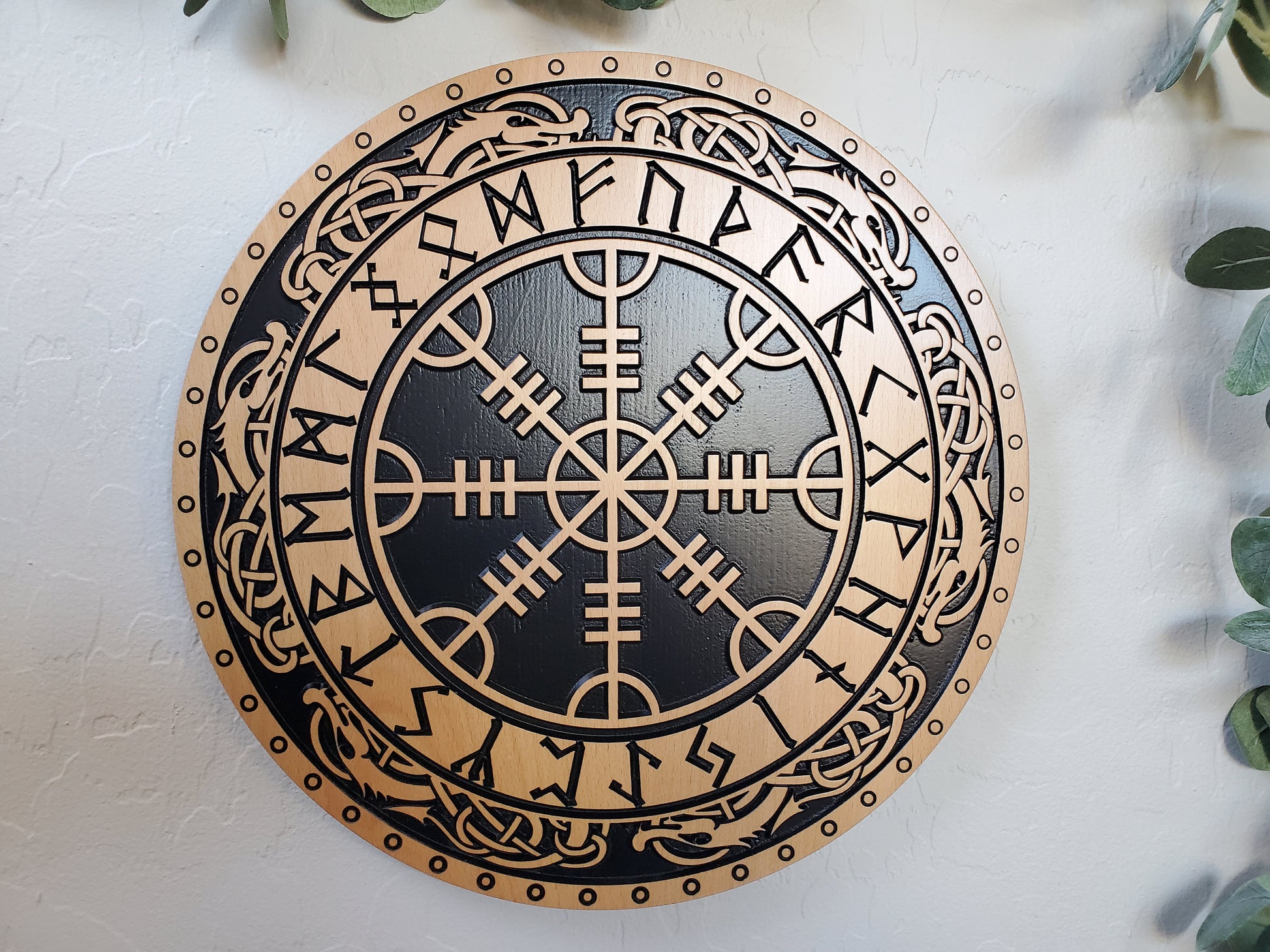 Viking Vegvisir Compass Rug - Viking Vegvisir Rug, Nordic Compass Area Carpet, Norse Mythology Home