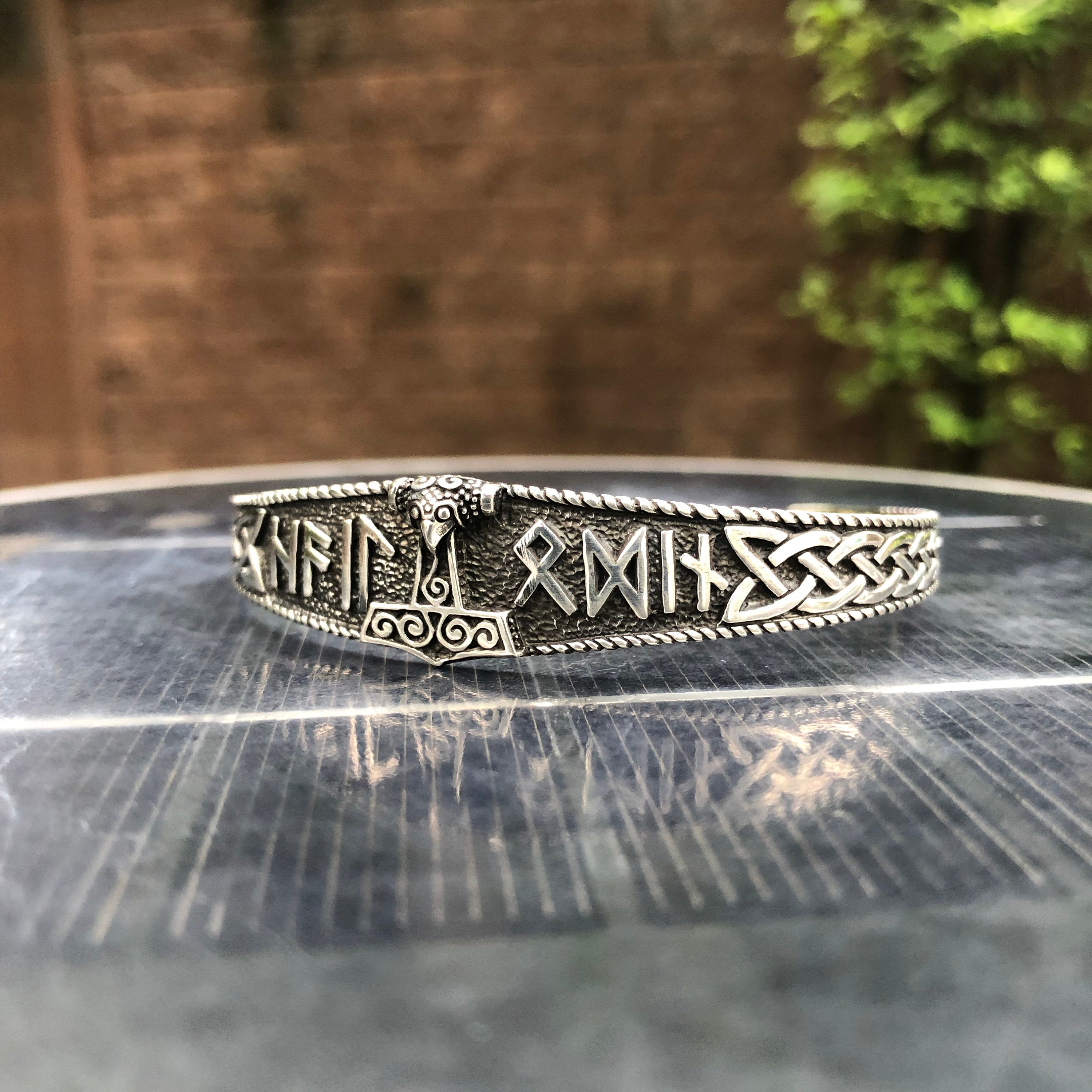 Viking Thor's Hammer Bracelet - Handcrafted 925 Sterling Silver Thor's Hammer Viking Mjolnir Celtic