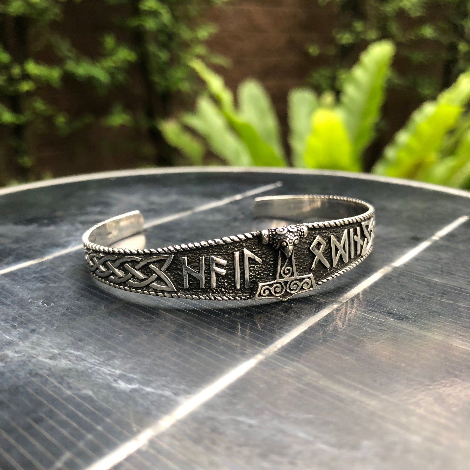 Viking Thor's Hammer Bracelet - Handcrafted 925 Sterling Silver Thor's Hammer Viking Mjolnir Celtic