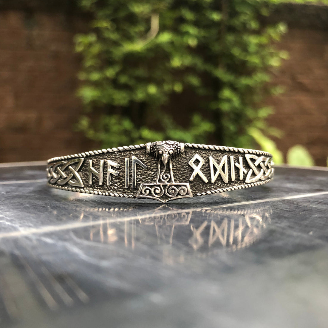 Viking Thor's Hammer Bracelet - Handcrafted 925 Sterling Silver Thor's Hammer Viking Mjolnir Celtic