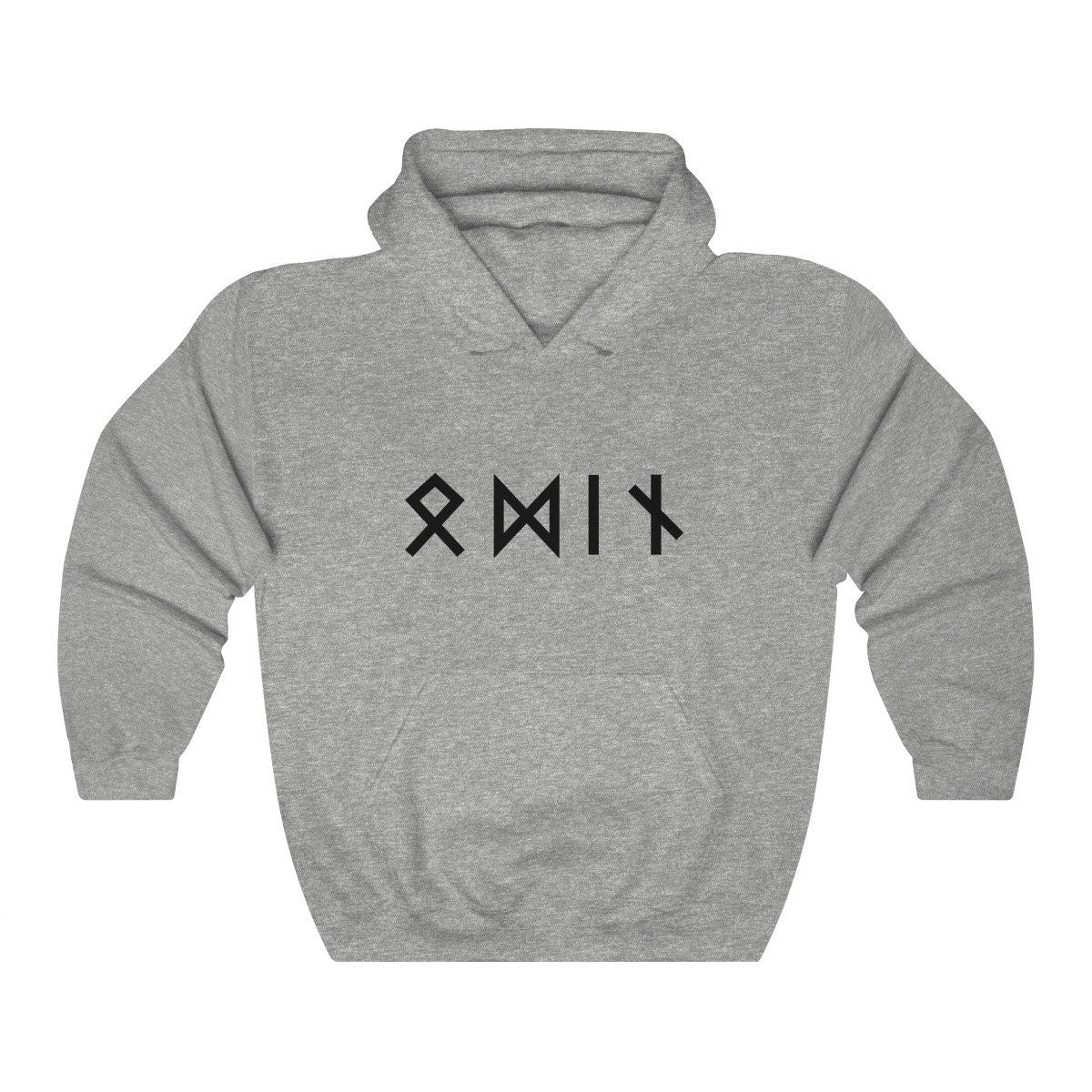 Viking Rune Hoodie - NAME in RUNES Viking Hoodie, Personalized Futhark Runes Sweatshirt, Custom