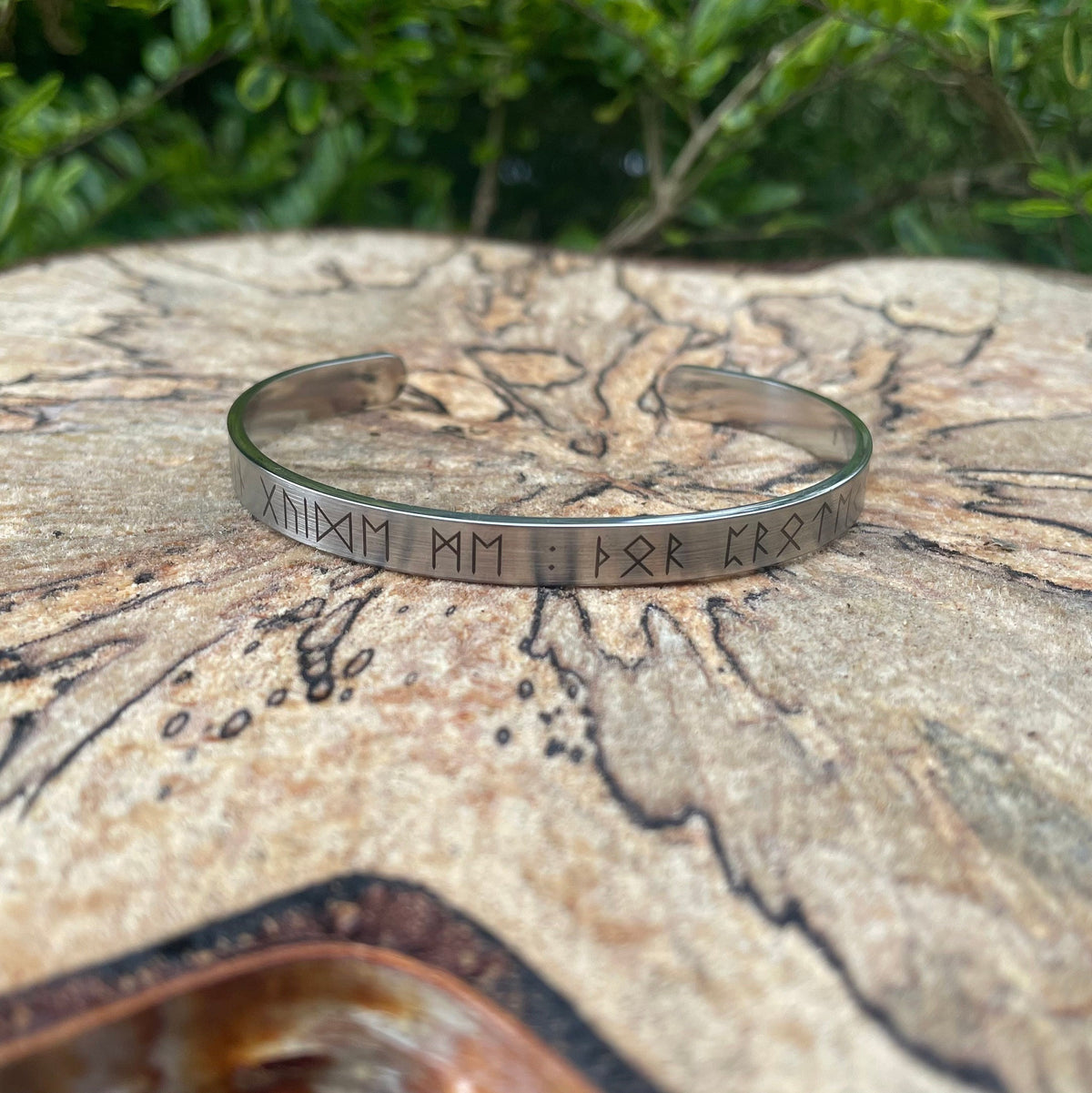 Viking Thor's Hammer Bracelet - Oxidised Sterling Silver Men's Cuff Bangle, Viking Rune, Thor's