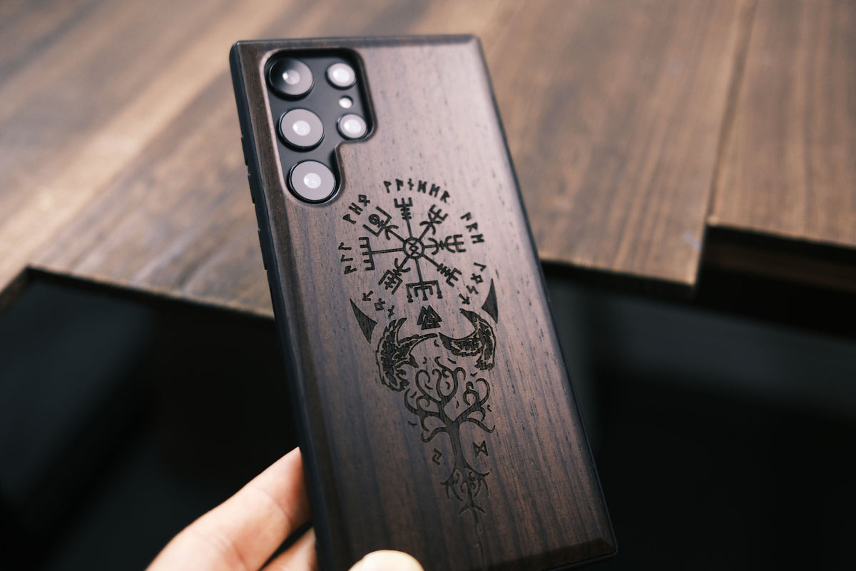 Viking Vegvisir Compass Costume & LARP - Custom Tattoo Engraved Phone Case, Vegvisir Viking Compass