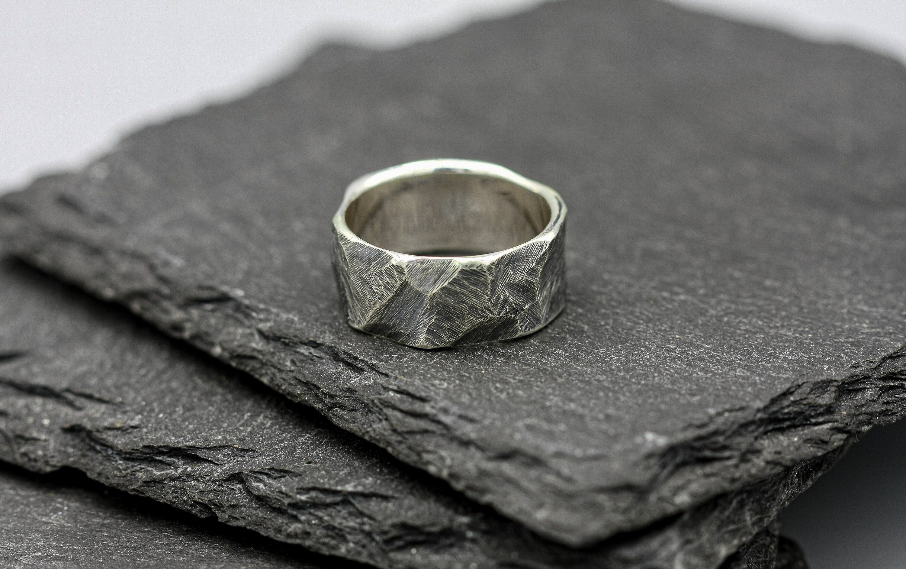 Viking rune ring, Sterling silver band, personalised Norse jewellery.
