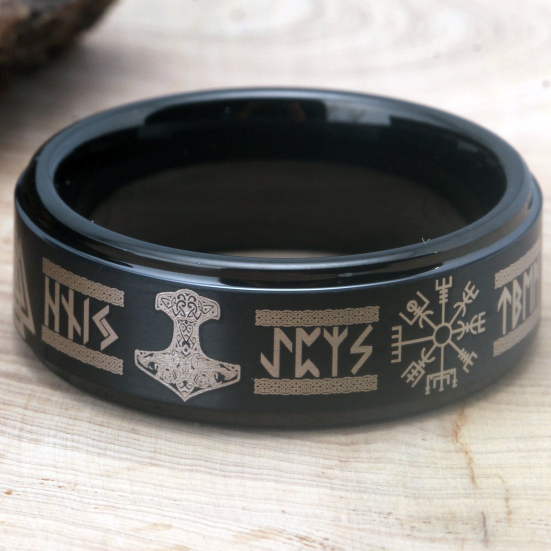 Viking Rune Ring - Vikings Wedding Ring, Vikings Rings, Viking Runes Rings, Wedding Ring Runes